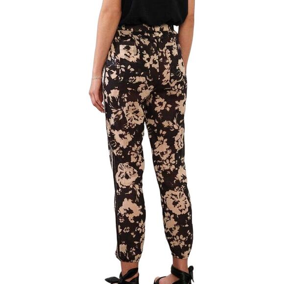 ba&sh NWT Dyno Printed Pants 100% Cotton Carbon Floral Print Size S Pull-On - Picture 2 of 10